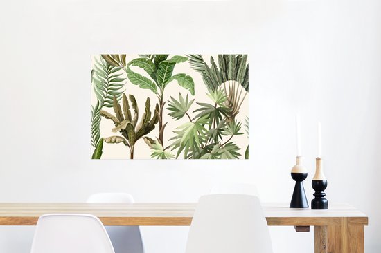 Poster Jungle - Palmier - Bananier - Enfants - Nature - Plantes - 90x60 cm