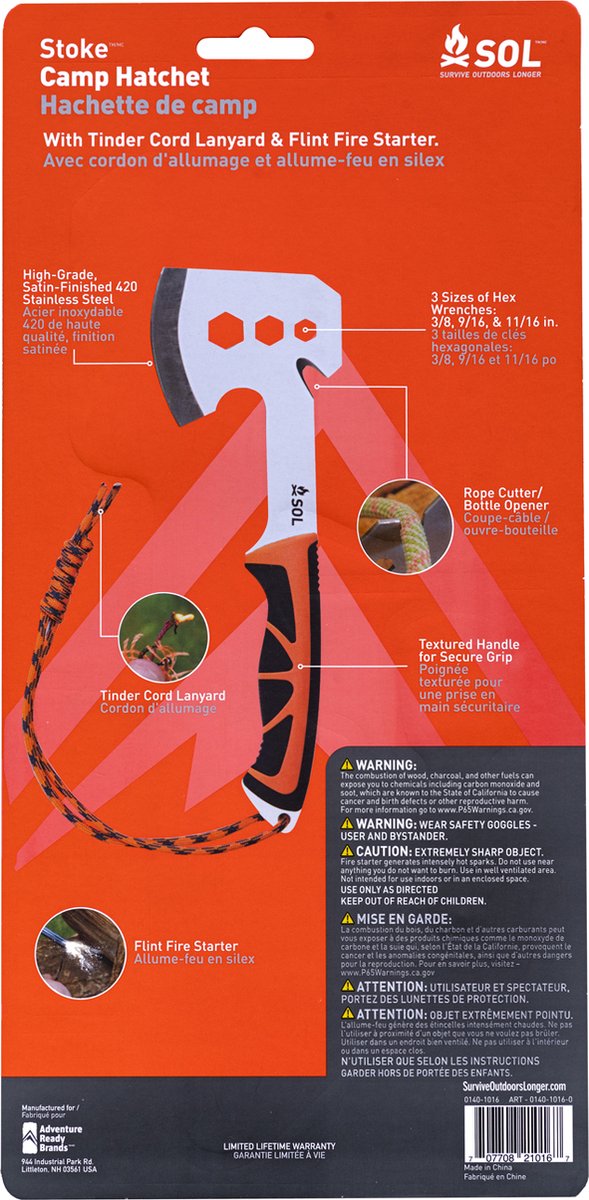 Onbreekbare Kampeerbijl + Firesteel - Multifunctionele RVS Hatchet Survivor Bijl Outdoor Anti Slip van Moovviction — afbeelding 5