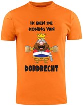 Ik ben de Koning van Dordrecht Oranje Heren T-Shirt | Koningsdag | Shirt