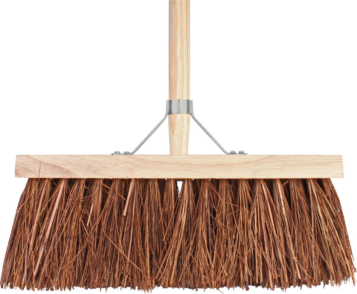 Goedkoopste Talen Tools Buitenbezem - FSC hout - natuurvezel - 47 cm - 140 cm tuinbezem
