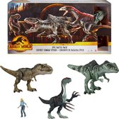 Jurassic World Dominion Epic Battle Pack - 3 dino figuren met Dr. Ellie Statler-figuur - 55 cm groot