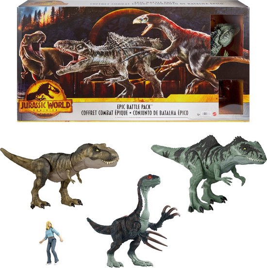 Jurassic World Dominion Epic Battle Pack - 3 figurines Dino avec Dr.  Figurine Ellie... | bol
