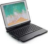 iPadspullekes - Apple iPad 2018 Toetsenbord Hoes - Bluetooth Keyboard Case - Toetsenbord Verlichting - Zwart