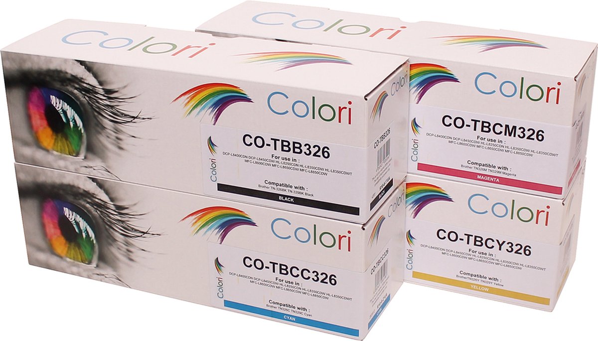 Colori huismerk set 4x toner geschikt voor Brother TN-326 DCP-L8400CDN DCP-L8450CDW HL-L8250CDN HL-L8350CDW MFC-L8600CDW MFC-L8650CDW MFC-L8850CDW