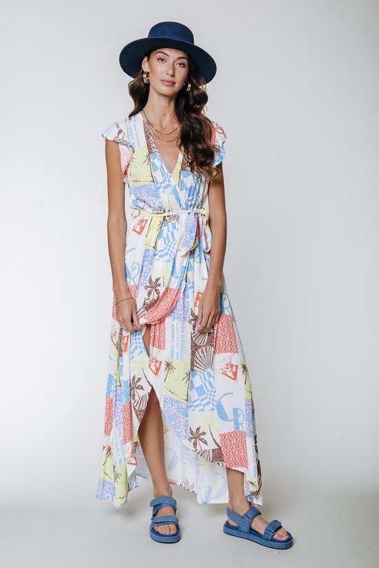 Colourful Rebel Elva Patchwork Maxi Dress- Maat L