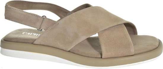 Sandali Piatti Donna CAPRICE Modello 9-9-28102-28, Pelle Con Fibbia Regolabile, Colore Nero, Larghezza G (comoda)