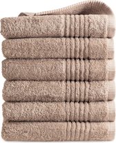 Serviettes de luxe Collection Suprême - 50x100 cm - 6 pièces - 600 grammes/m2 - 100% coton doux - sable