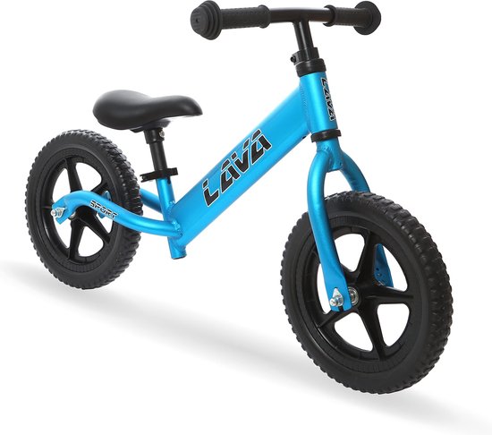 Lava Sport® Loopfiets - Ultralichte kinderfiets vanaf 2 jaar, loopsteun voor jongens en meisjes, 12 inch wielen, verstelbaar stuur en zadel, aluminium frame, Eva-banden - Blauw
