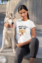 Shirt - World’s best dog mom - Wurban Wear | Grappig shirt | Hond | Unisex tshirt | Speelgoed | Hondenmand | Knuffel | Wit