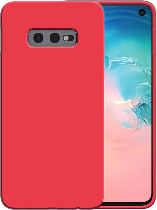 Smartphonica Siliconen hoesje voor Samsung Galaxy S10E case met zachte binnenkant - Rood geschikt voor Samsung Galaxy S10E