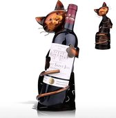 Wijnflessenhouder \ Wijnrek - liefdespaar aan de bar, decoratief object, metaal, voor paren, flessenstandaard - Wine bottle holder \ Wine rack