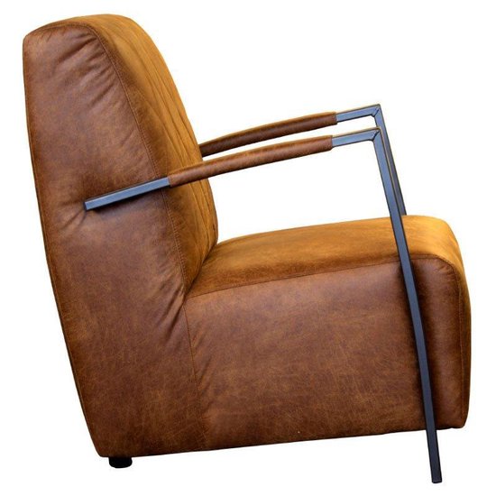 Dank u voor uw hulp Verliefd convergentie Industriële fauteuil Viking | leer Colorado cognac 03 | 66 cm breed |  bol.com