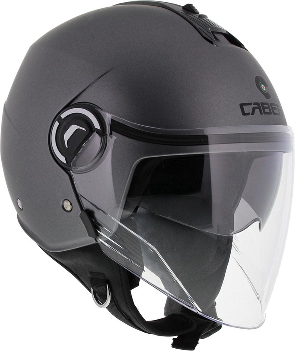 Caberg helm Jet Riviera V4 mat titanium S - Motorhelm / luxe scooterhelm