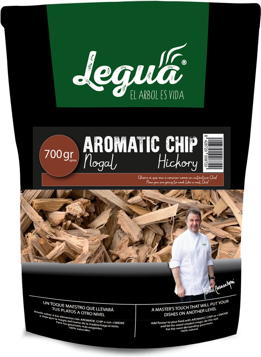 Rooksnippers Hickory zak 700gram - duurzaam geproduceerd - Legua - Europees rookhout