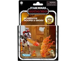 Hasbro Star Wars Actiefiguur Incinerator Trooper & Grogu 10 cm The Mandalorian Vintage Collection 2022 Multicolours
