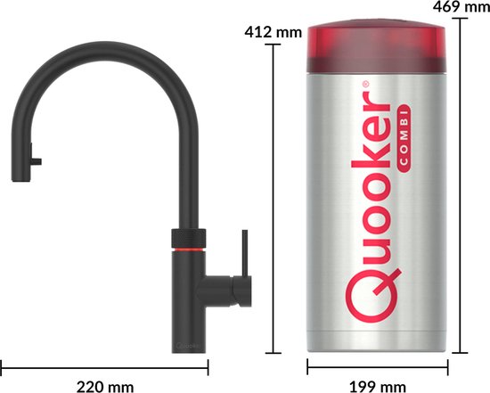 Quooker Flex avec chaudière COMBI robinet 3-en-1 Zwart | bol.com