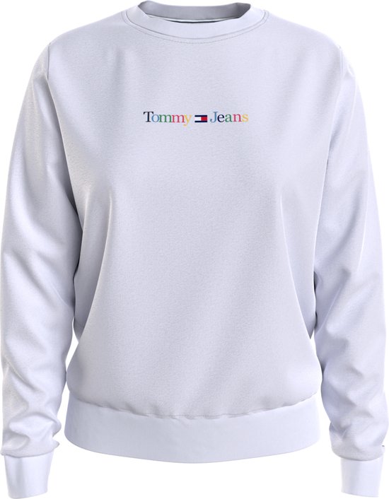 Tommy Jeans - Sweats pour femmes Reg Serif Color Sweater - Wit - Taille XL