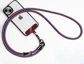 Cordon téléphonique universel - Chaîne téléphonique avec clip - Avec cordon détachable - Cordon de 60 cm - Violet