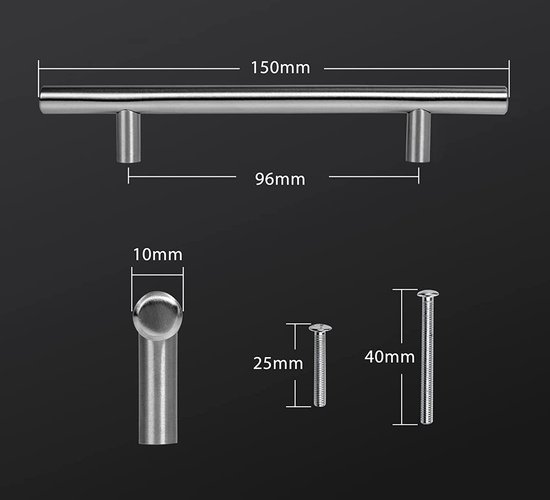 Stahlia Meubelgrepen Roestvrij Staal 192 Mm Gatafstand  15 Stuks Ladegrepen Kastgrepen Keukengrepen Handgrepen Profiel 15x15mm Deurgrepen Keuken Stalen Handvat Geborsteld Vierkant 2419139329