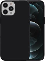 Smartphonica Siliconen hoesje voor iPhone 12 Pro Max case met zachte binnenkant - Zwart / Back Cover geschikt voor Apple iPhone 12 Pro Max