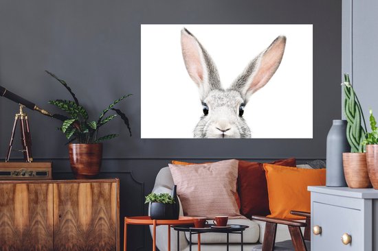 Stickers muraux - Film autocollant - Lapin - Animaux - Nature - Wit - 120x80 cm - Film adhésif - Stickers muraux chambre d'enfant - Papier peint autocollant