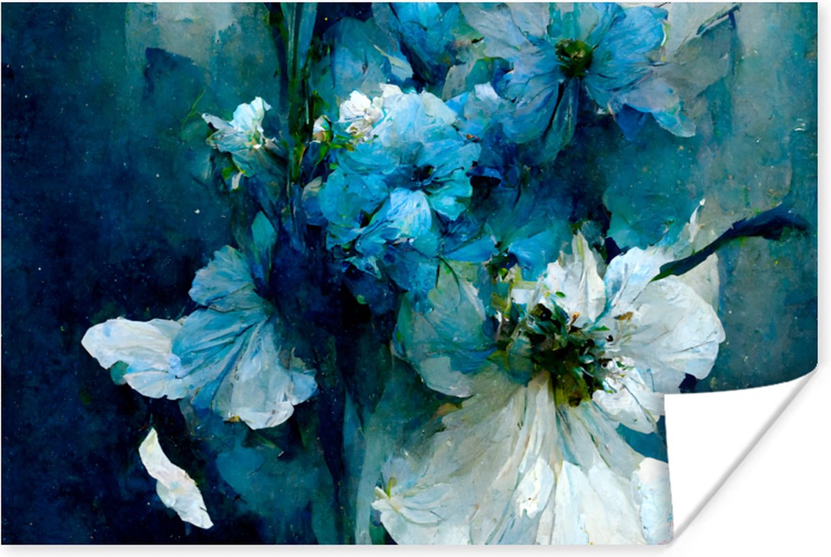 Bloemen - Boeket - Verf - Blauw