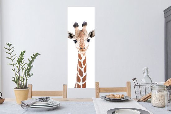 Stickers muraux - Film autocollant - Girafe - Animaux - Nature - Portrait - 30x90 cm - Film adhésif - Stickers muraux Chambre d'enfant - Papier peint autocollant