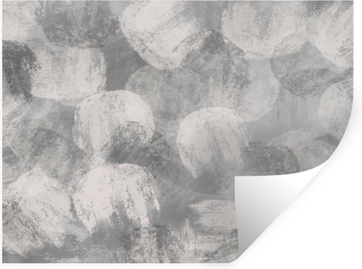 Muurstickers - Sticker Folie - Abstract - Verf - Grijs - Schilderij - 40x30 cm - Plakfolie