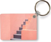 Sleutelhanger - Trap - Architectuur - Roze - Pastel - Uitdeelcadeautjes - Plastic