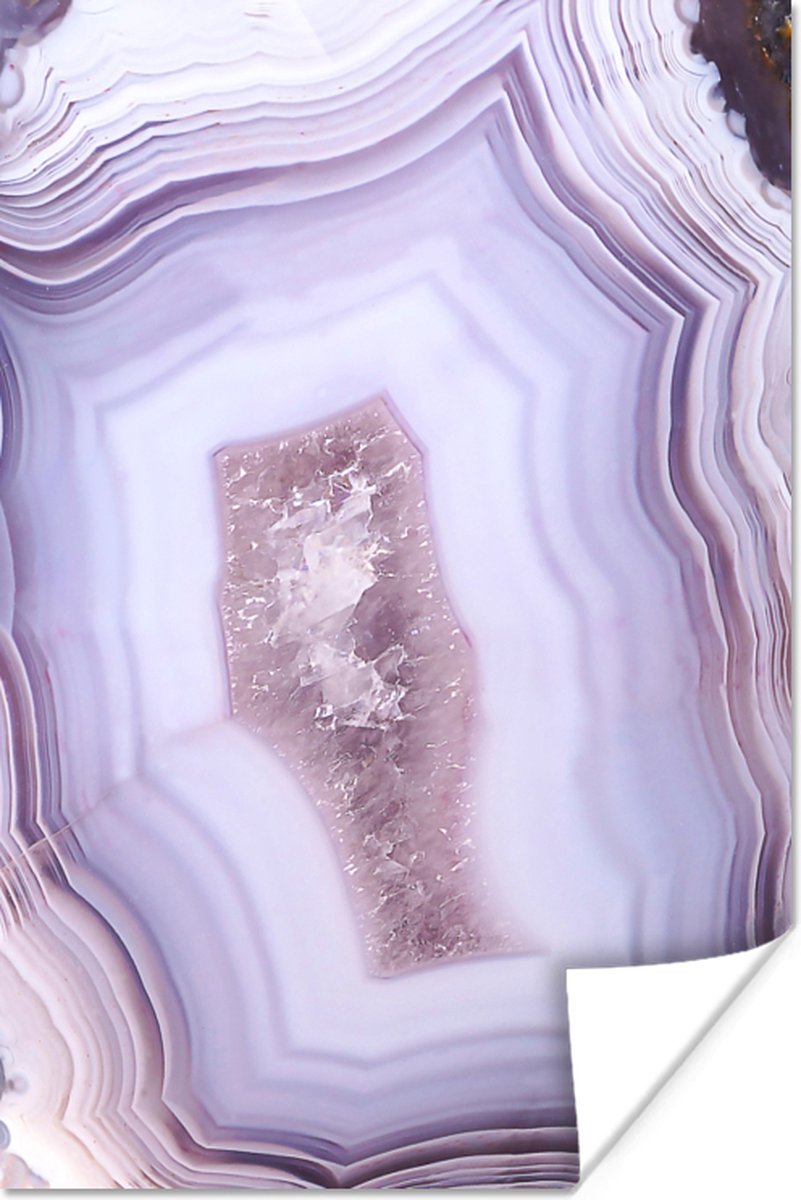Poster Abstract - Geode - Roze - Edelsteen - 80x120 cm
