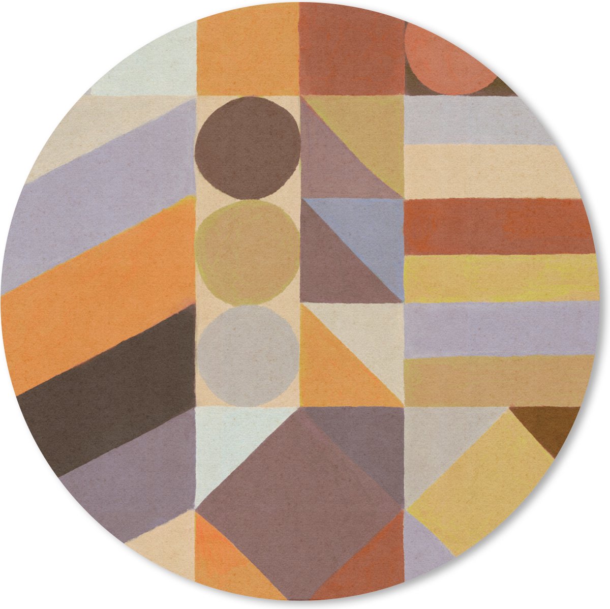 Muismat rond 40x40 cm - Mousepad Geometrie - Vormen - Kleuren - Pastel - Ronde muismatten