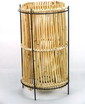 Windlicht bamboe - theelichthouder rotan 49 cm