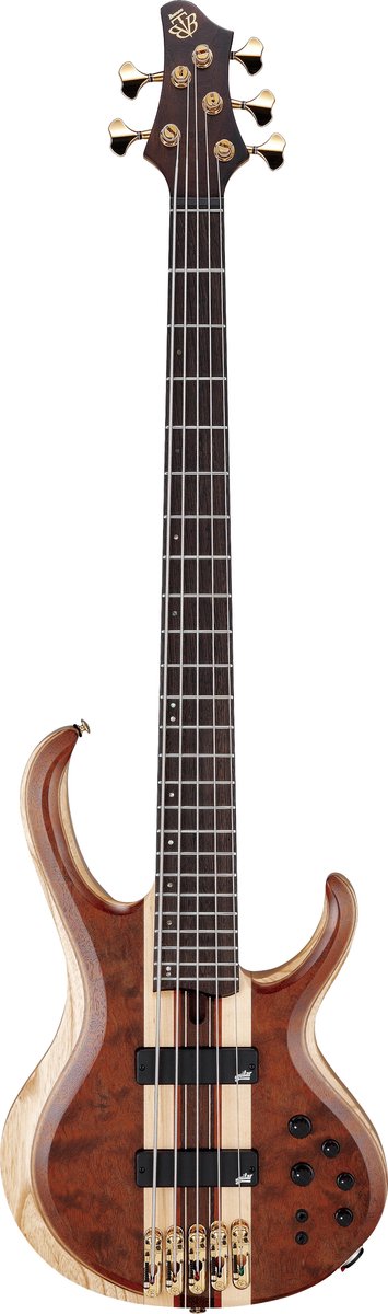 Ibanez BTB1835 Premium Natural Shadow Low Gloss 5-snarige elektrische basgitaar met gigbag