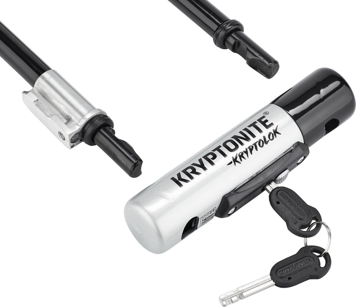 Kryptonite Moderate Beugelslot met kabel – Fiets – ART-2 Slot – Beugelslot Elektrische Fiets – 22,9 cm lang – Staal – Zwart/Zilver – foto 8