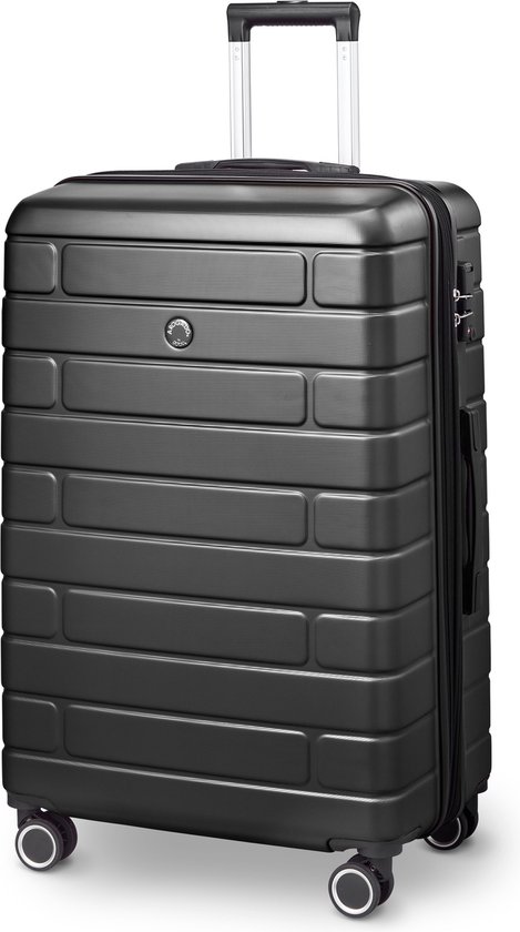 Jump Arogado reiskoffer – 76 cm – 4 wielen – TSA-slot – uitbreidbaar – zwart