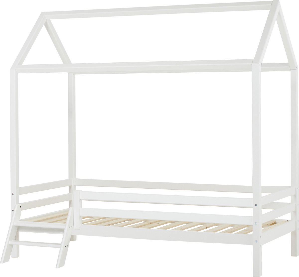 Hoppekids ECO Dream Huisbed met ladder 90x200 cm, Wit