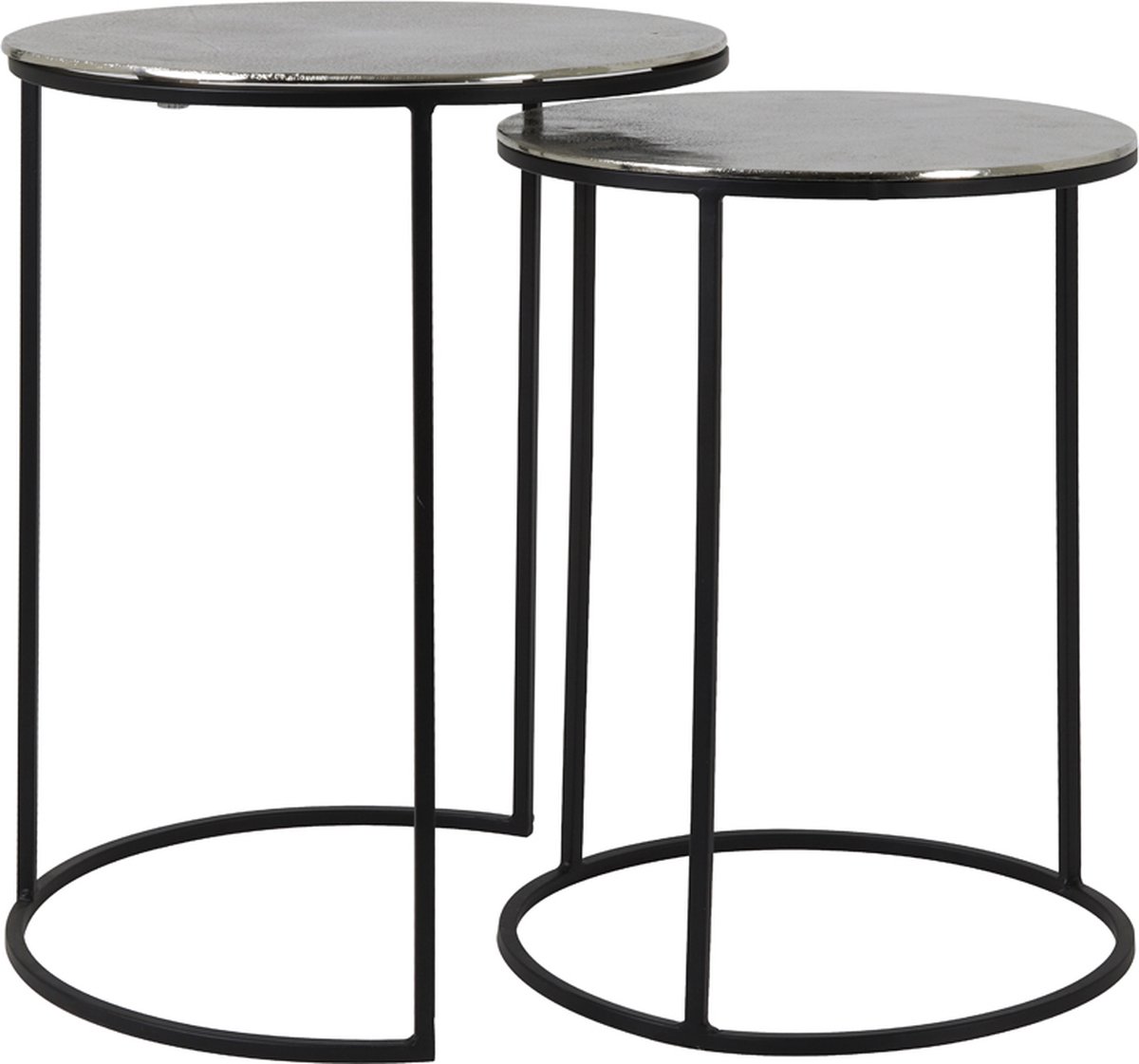 Bijzettafel THIZAS - Ø40x53.5cm - Zilver - Set van 2