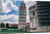 Dibond - Toren van Pisa - Italië - 120x80 cm Foto op Aluminium (Wanddecoratie van metaal)