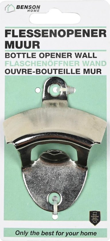 Décapsuleur mural Benson - 8,5 x 5,5 cm - Argent