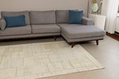 Enzo 11 - Vintage patchwork vloerkleed in Licht beige