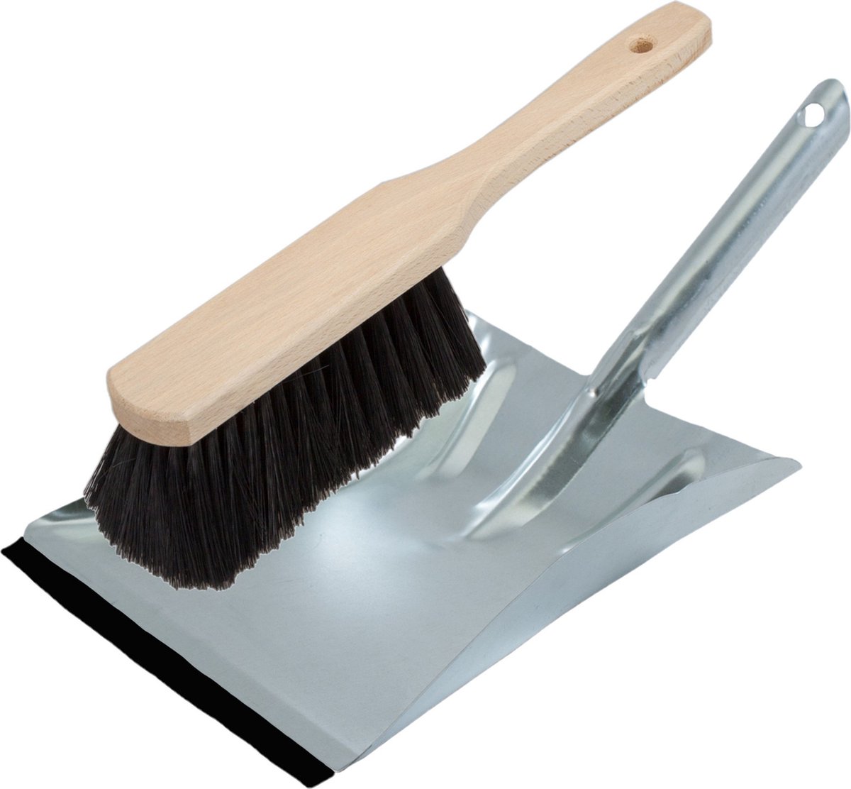 Goedkoopste Stoffer en blik zilver van verzinkt metaal inclusief lip voor binnen