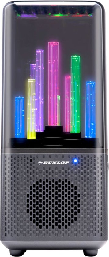 Dunlop Bluetooth Speaker met Licht - 9 LEDS - 1200mAh - 218 x 95 x 93 mm - Zwart