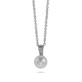 Twice As Nice Collier en argent, perle d'eau douce, zircones 42 cm