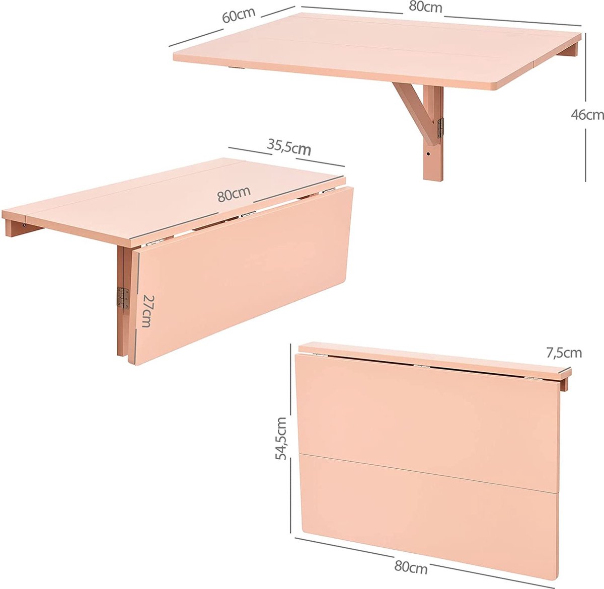 CB10394DE Table murale pliante avec rangement table murale pliante peu  encombrante