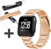 iMoshion Stalen bandje met Horlogeband inkorter Geschikt voor Fitbit Versa / Versa 2 / Versa Lite - Rosé Goud