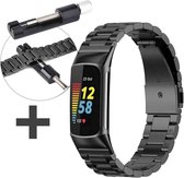 iMoshion Stalen bandje met Horlogeband inkorter Geschikt voor Fitbit Charge 5 / Charge 6 - Zwart