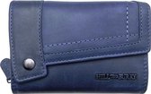 Hillburry leren portemonnee blauw - veel opbergruimte - mooi en praktisch - (bxhxd) ca. 14cm x 9cm x 3,5cm