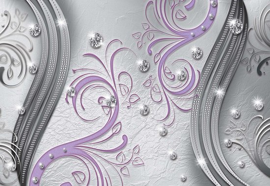 Papier peint Motif Abstrait Ornement Feuilles | XL - 208 cm x 146 cm | Polaire 130g / m2