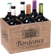 Wine 6 Bottles - Casier à vin Présentoir de support de rangement en bois rustique