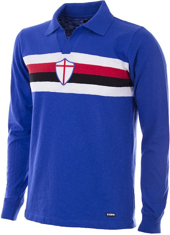 COPA - U. C. Sampdoria 1956 - 57 Retro Voetbal Shirt - XS - Blauw